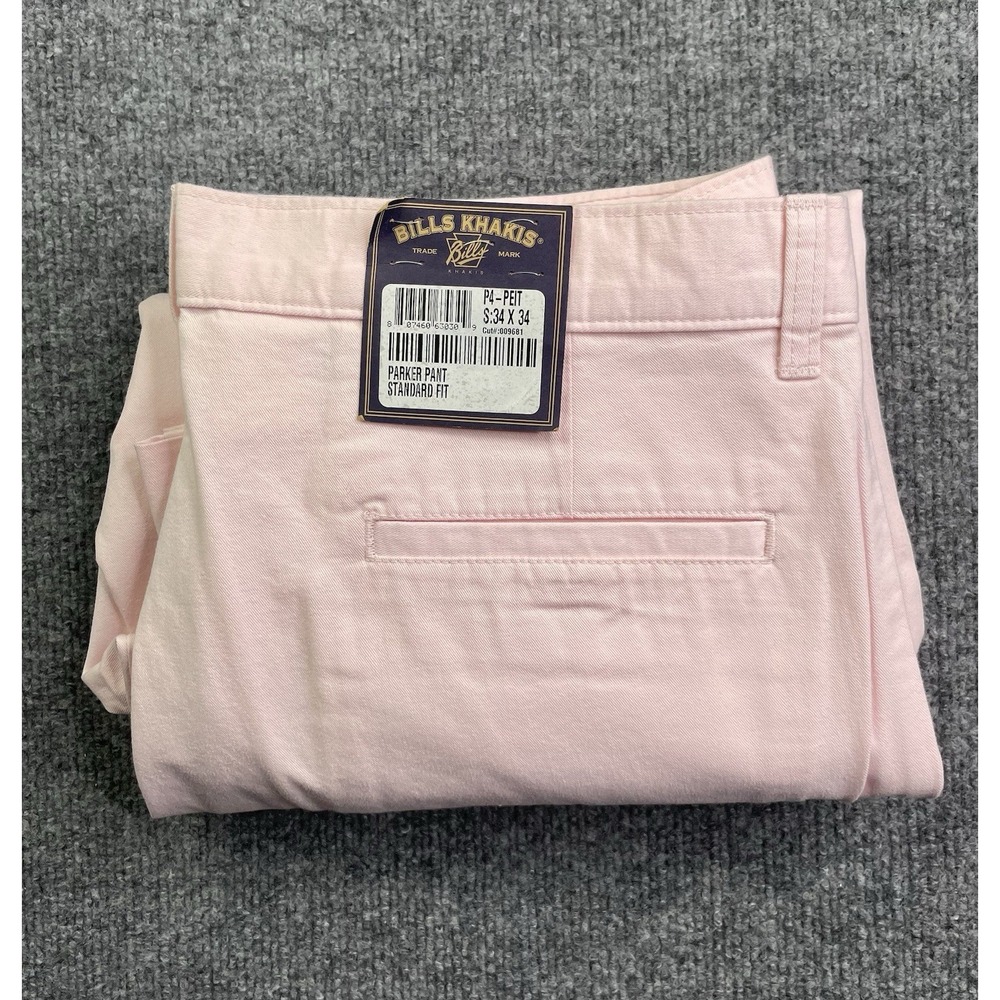Bills Khakis Pleated Chino Standard Fit Parker Pants Men's 34X34 P4 Pink NWT